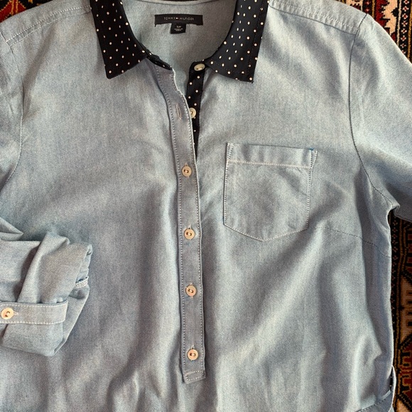 Tommy Hilfiger Jean Dress with polka dot collar - Picture 6 of 7